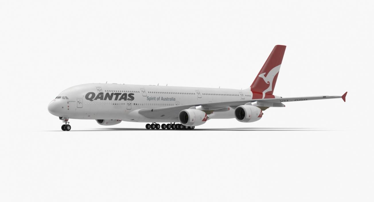 3D Airbus A380-1000 Qantas model